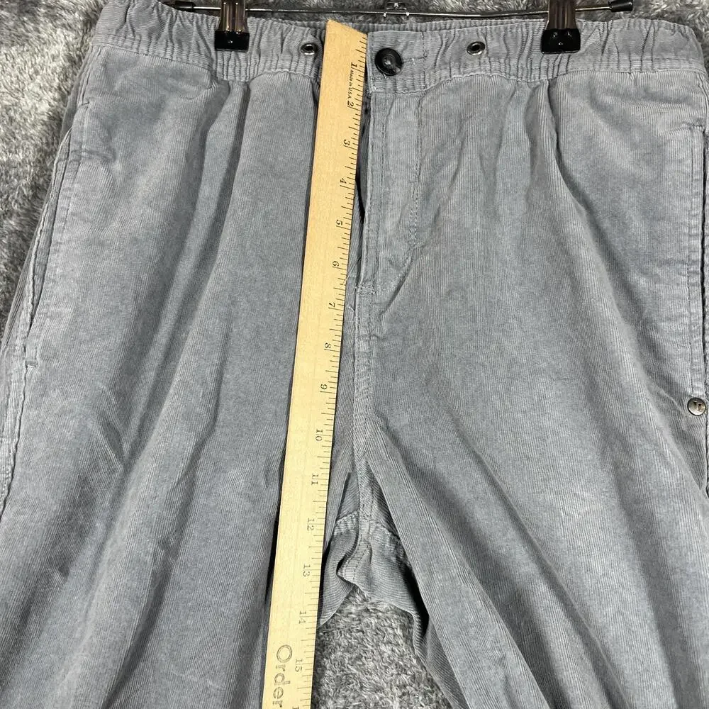 Vuori Pants Mens Medium Gray Chino Corduroy Relaxed Tapered Pleated